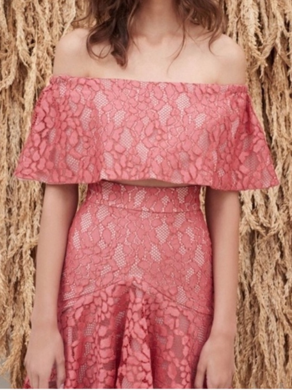 Alexis Rose Pink Lace Taza Top S